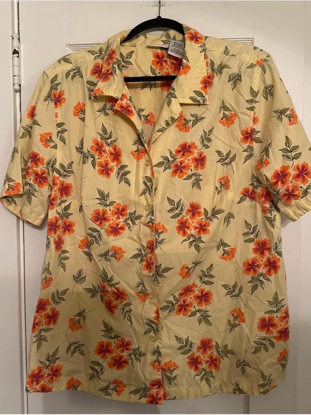 White Stag Yellow Floral Button-Down Shirt